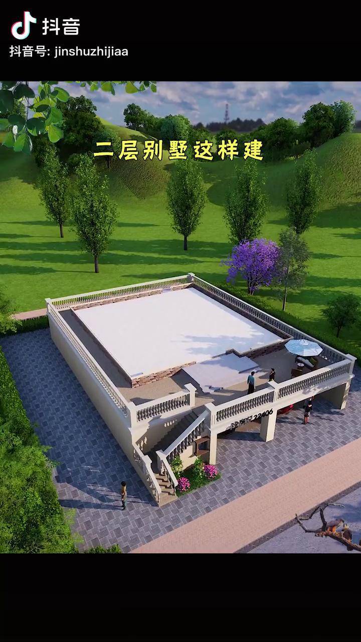 农村实用架空二层别墅农村自建房别墅设计架空别墅