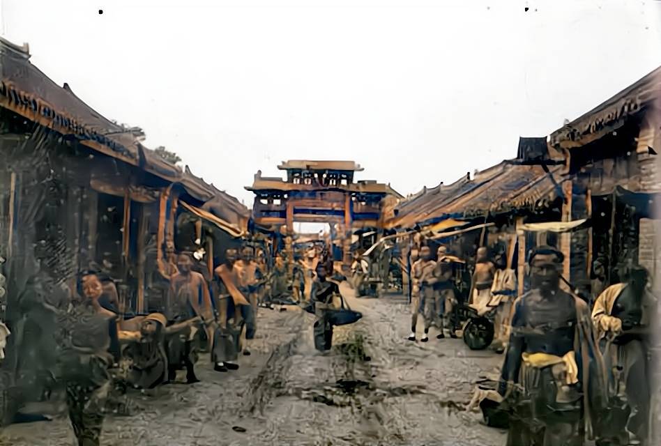 老照片1907年的河南灵宝函谷关前车马稀千年故城深掩水底