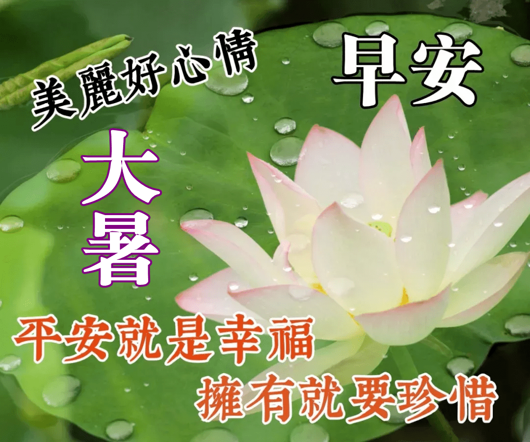 7月23日最新大暑早上好祝福动态表情图片大全大暑问候语句子