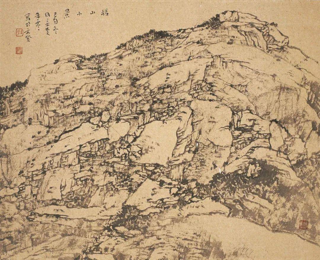 朱零山水画|构图清逸,墨色淡雅_传统_中国_作品