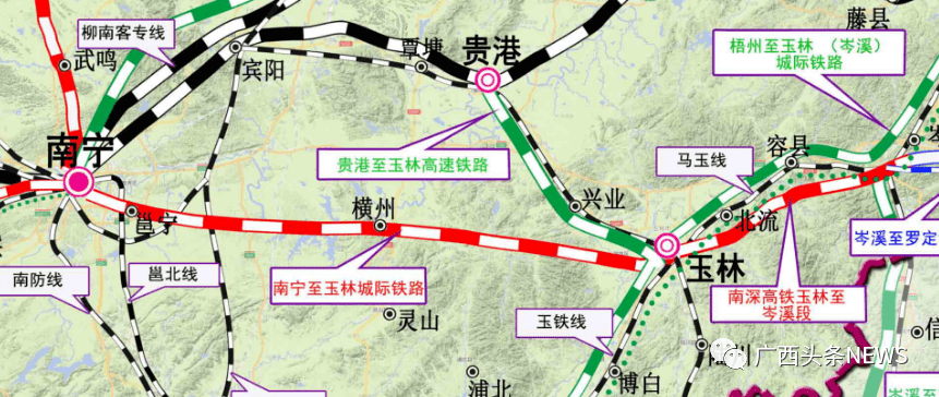 南寧至玉林高速鐵路項目西起南寧東站,東止玉林北站,是廣西首條自主