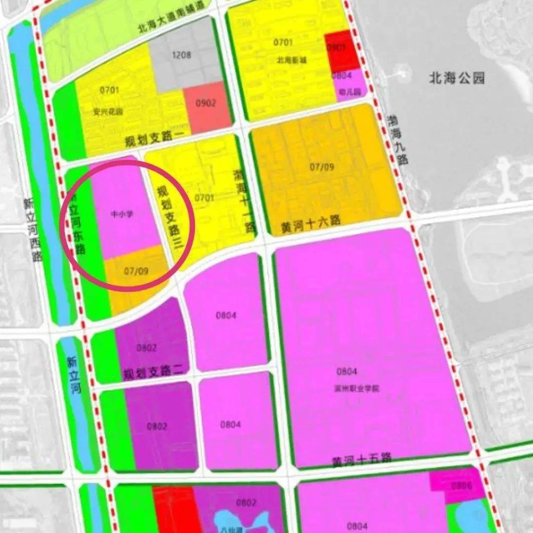 滨州市区新立河边!将新建一学校!_规划_渤海_城市
