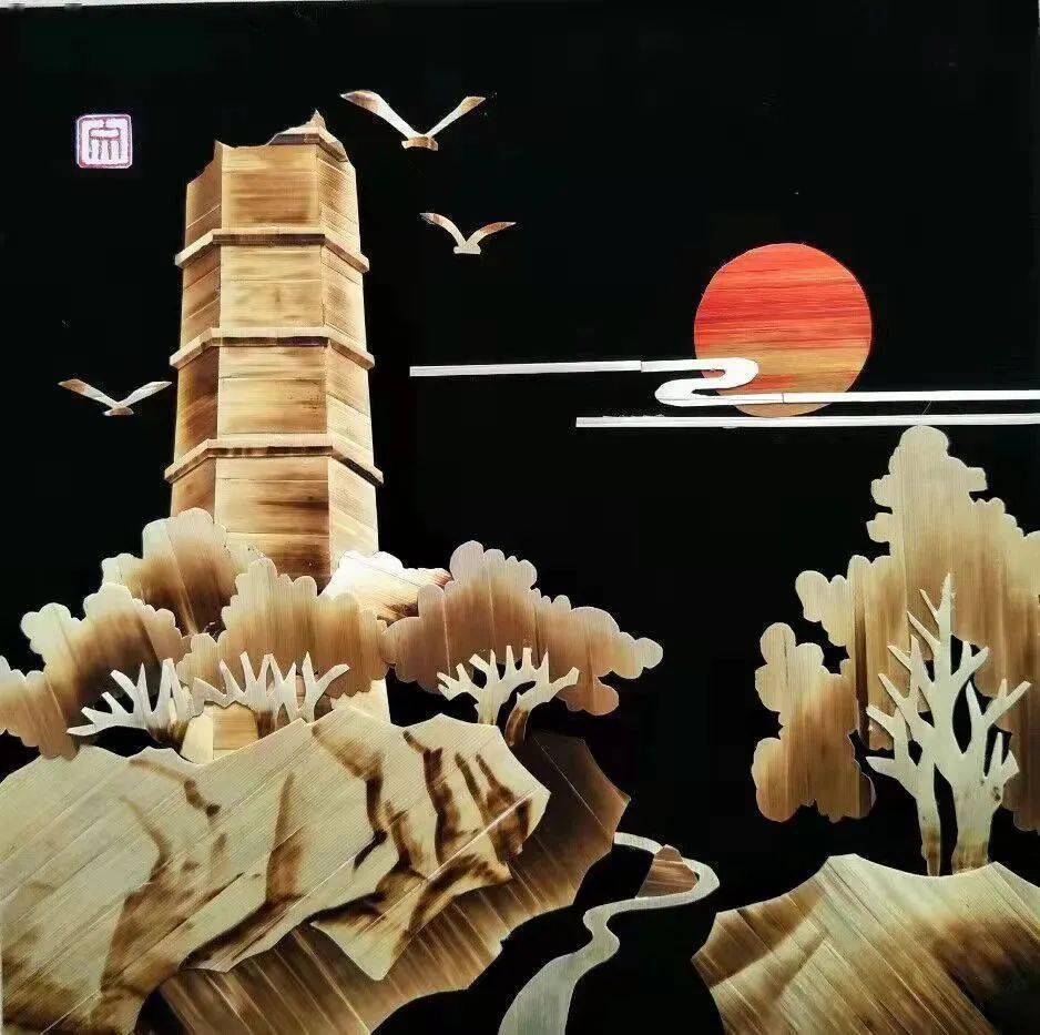 庄浪县"三区"文化工作者制作的非遗作品——麦秆画_民间_平凉_习所