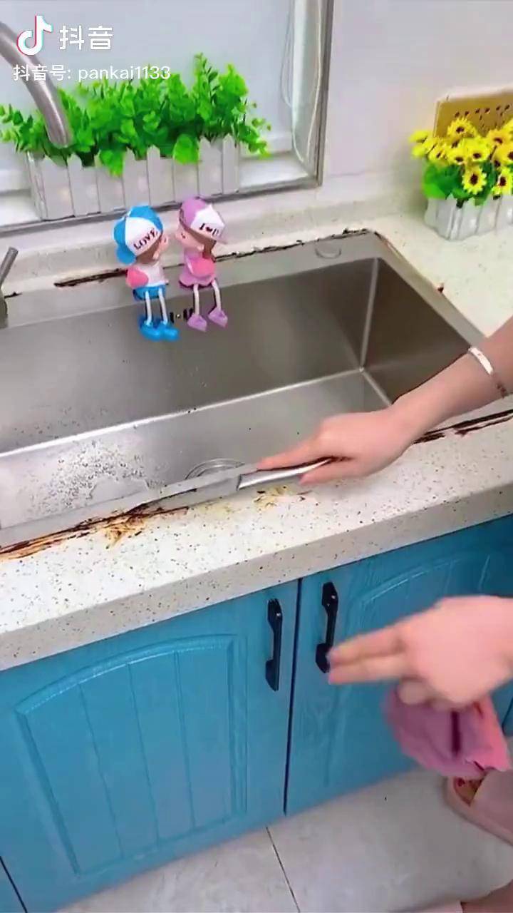 可以贴上这个金边美缝贴,防水防霉,美观实用_缝隙_水池_灶台