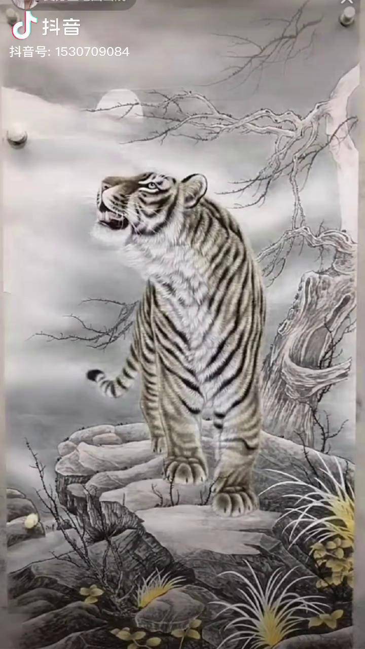 画虎名家肖彦卿老师精品佳作传统文化 艺术收藏 纯手绘 书画收藏 dou