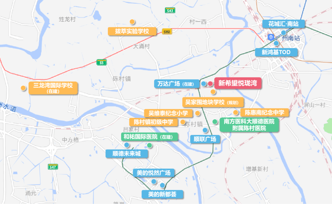 就是坐拥广州7号线和广佛环线(在建)双轨交汇的陈村站tod