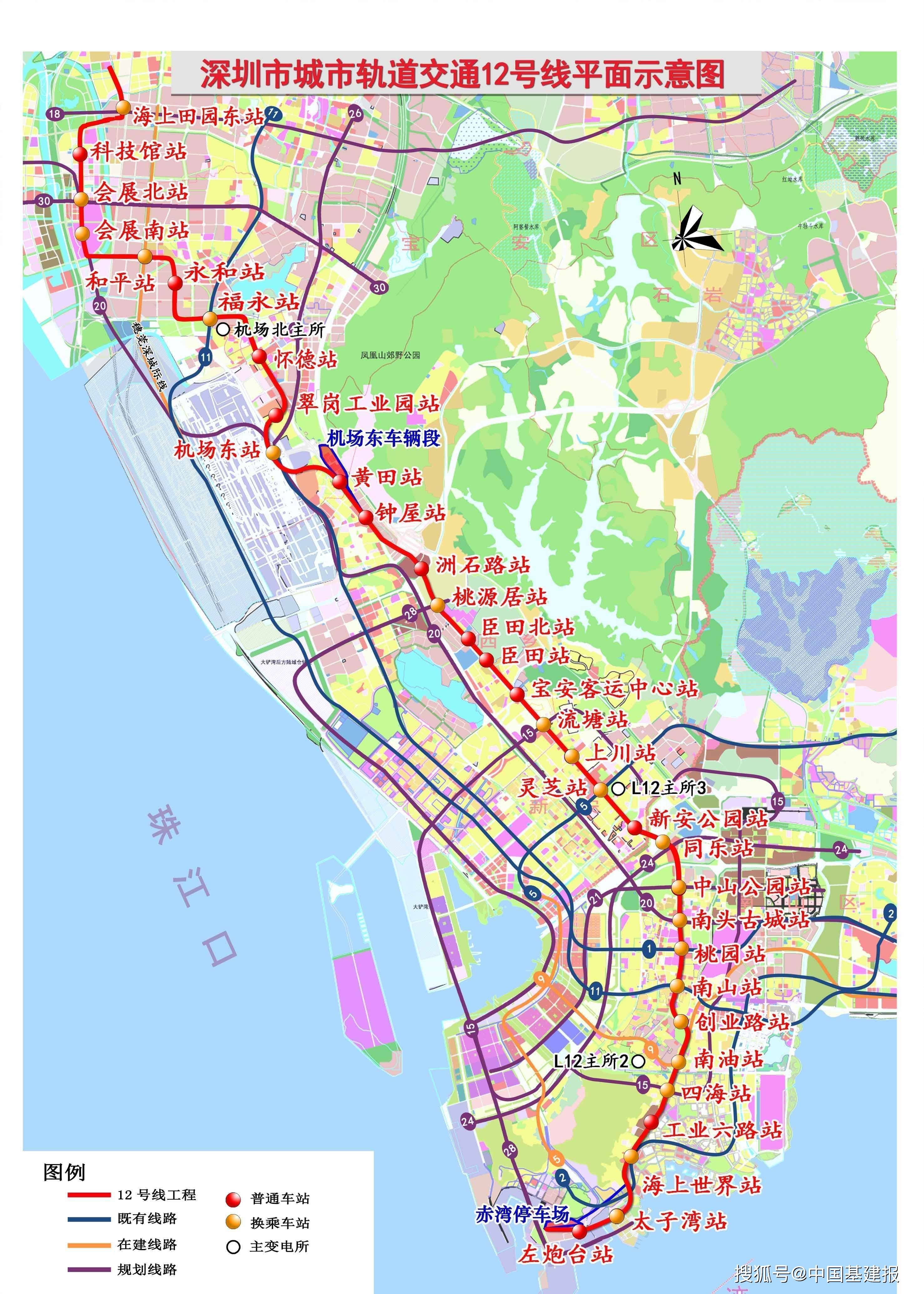 深圳12号线北延线路图图片