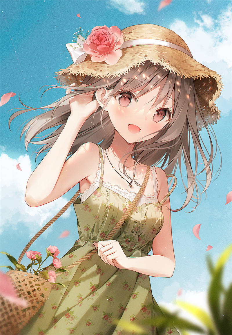 想要留住那个夏天,草帽特辑二次元女生头像_夏天_特辑_草帽