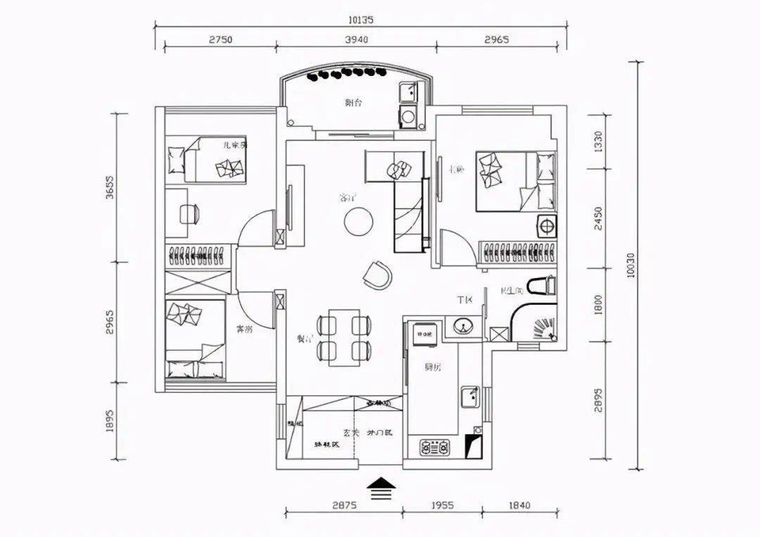 78㎡小户型三居,玄关设计有创意,空间布局真大气_收纳_餐厅_实木