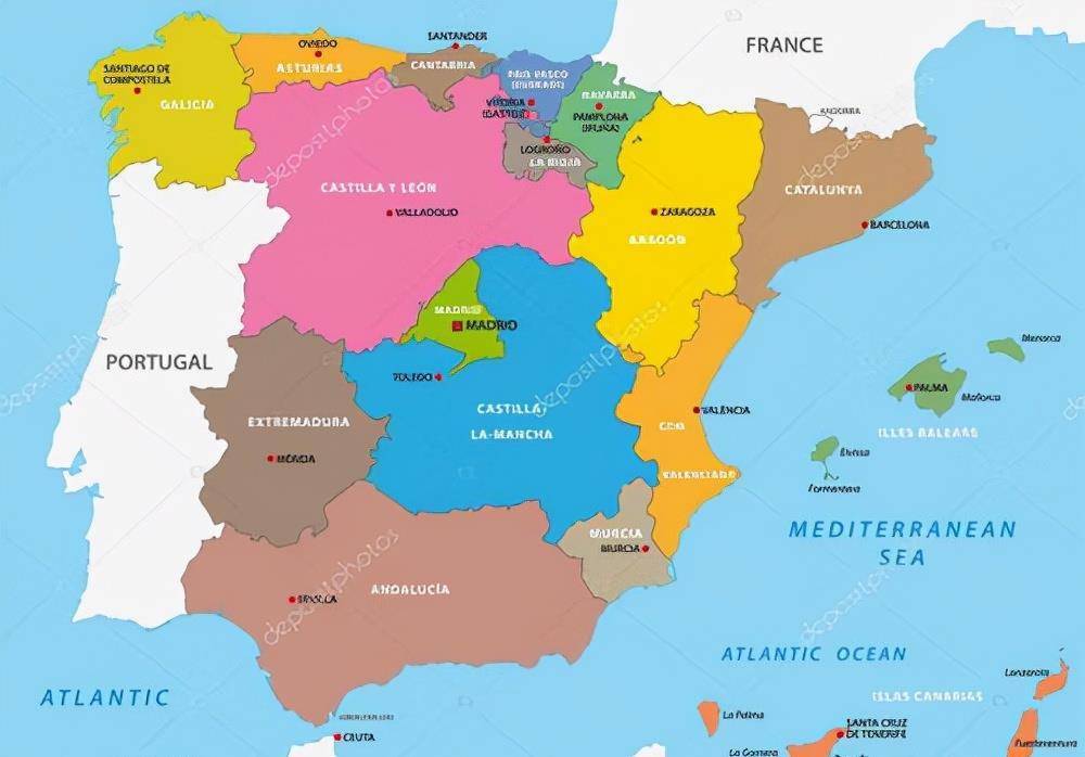 在面积上,西班牙绝对是欧洲大国,国土面积位居欧洲前列.