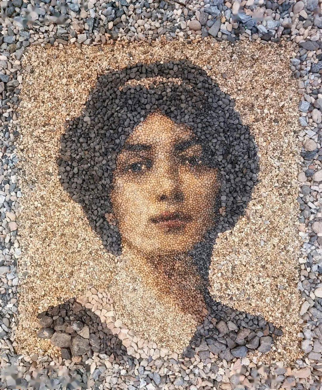 欣赏| 用鹅卵石也能拼出世界名画?超逼真!_bateman_justin_作品