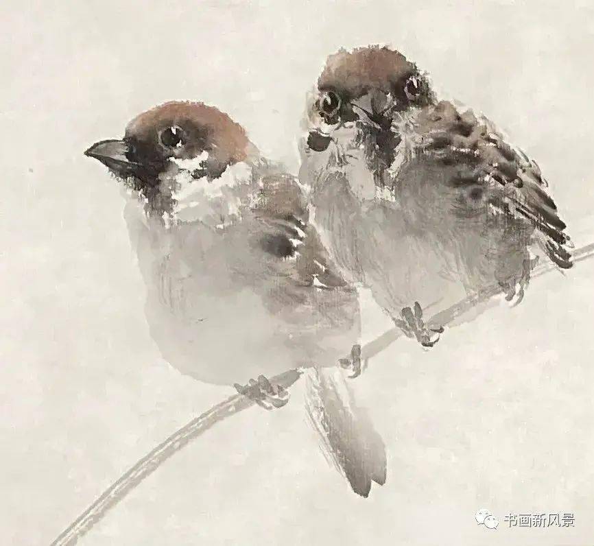 这组小麻雀太可爱了!_书画_频道_内容