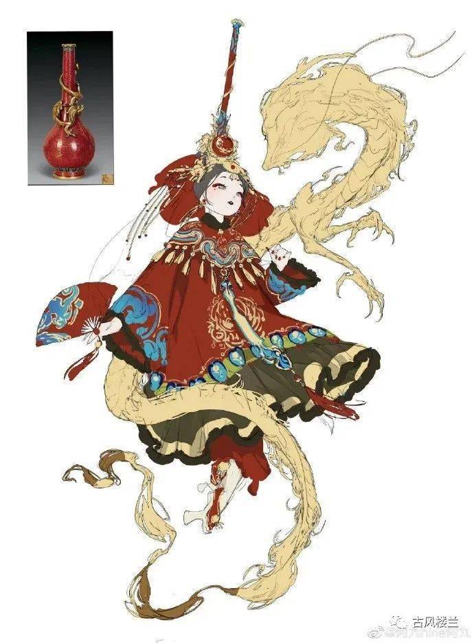 造物有灵,美物抵心 古风人物插画,器物拟人系列来喽~_楼兰_内容_节气