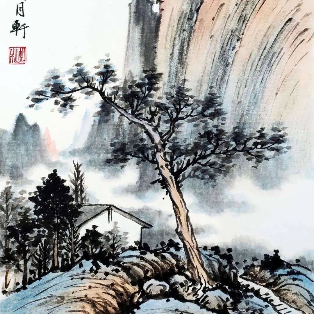【国画教程】《古木半落叶秋风》画法_写意_过渡_山石