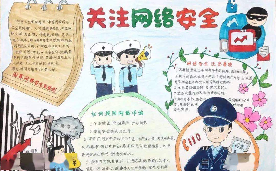 全市中小學生網絡安全手抄報優秀作品出爐,快來欣賞吧!