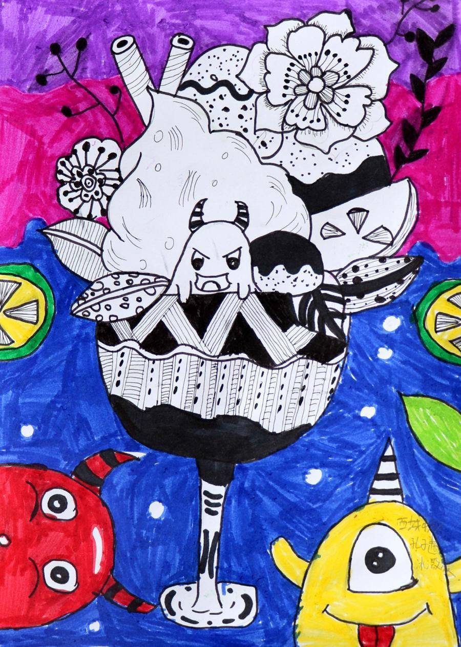 "招商银行杯"和美乐绘少儿美术展作品展播22_西城_校区_滨州