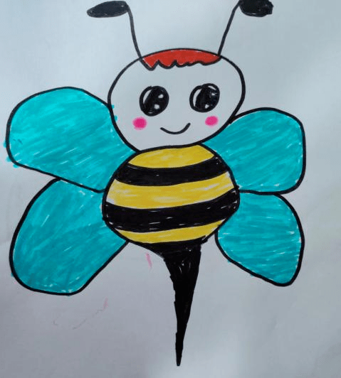 小蜜蜂涂色美术图片