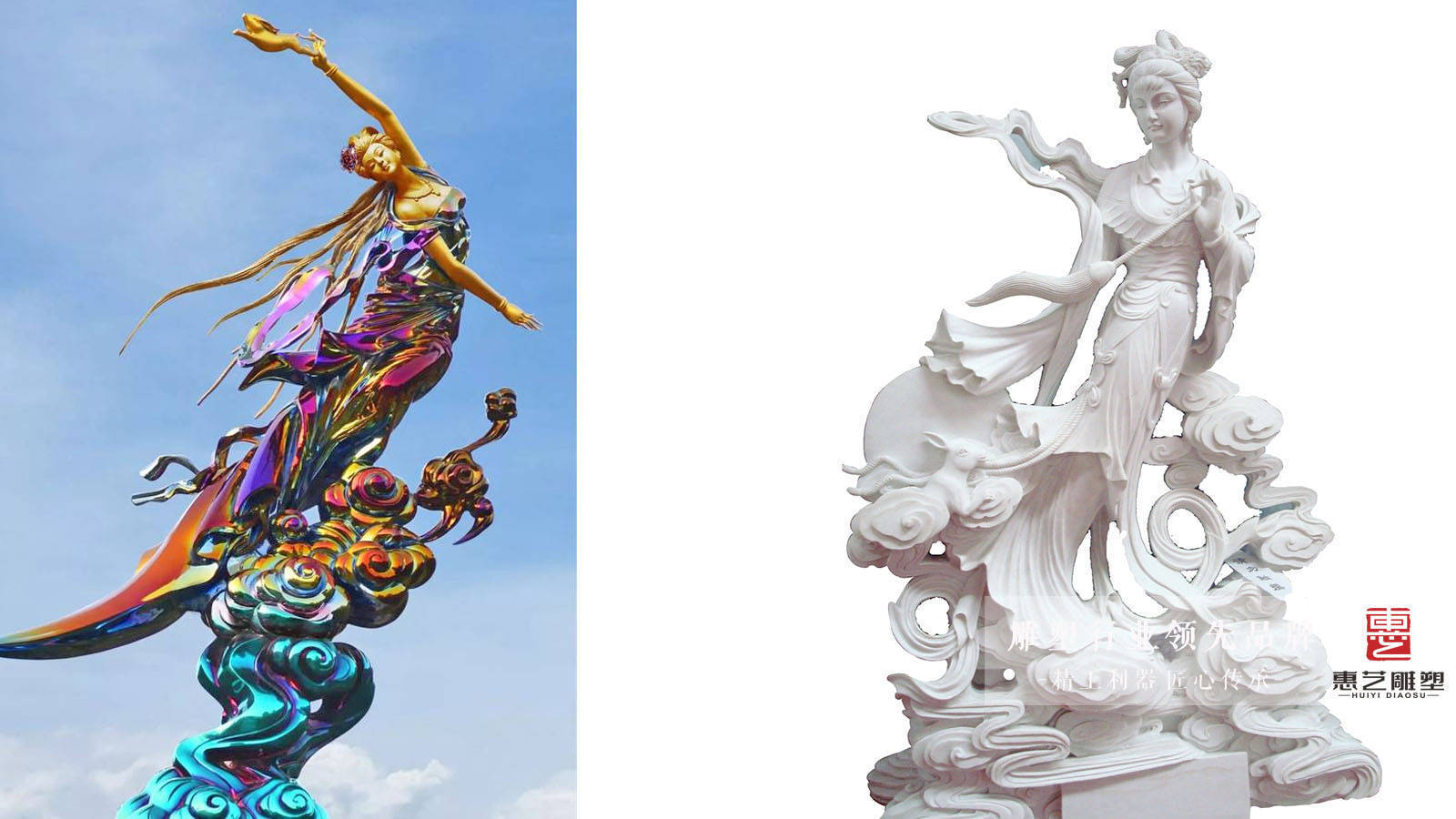 广寒宫仙女——不锈钢嫦娥奔月雕塑_逄蒙_月宫_寒亭区