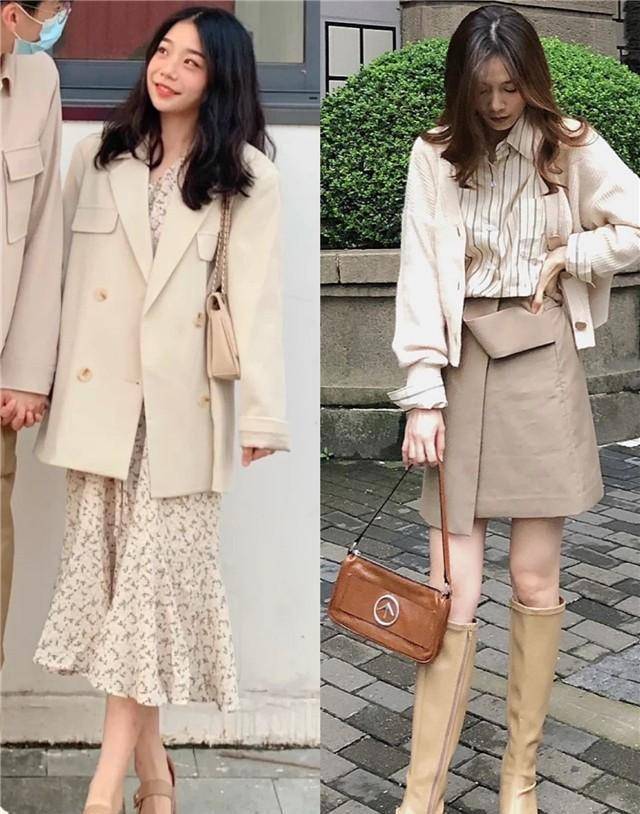 果然,秋天还是穿"杏色"最洋气,既衬肤又显白,尤其适合黑黄皮_色彩