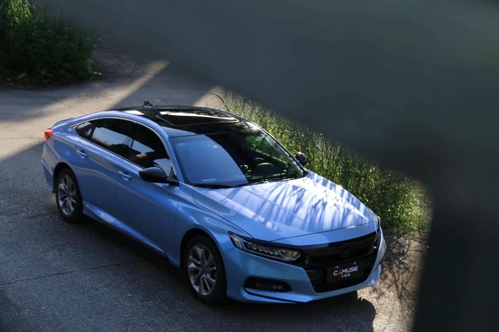 卡慕斯改色膜本田-梦幻灰魅蓝,哑光膜面质感十分显高级_魅蓝_质感