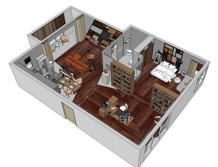 《欢乐颂3》强势来袭,安迪的家仍然是家居装修的范本_厨房_设计_书架