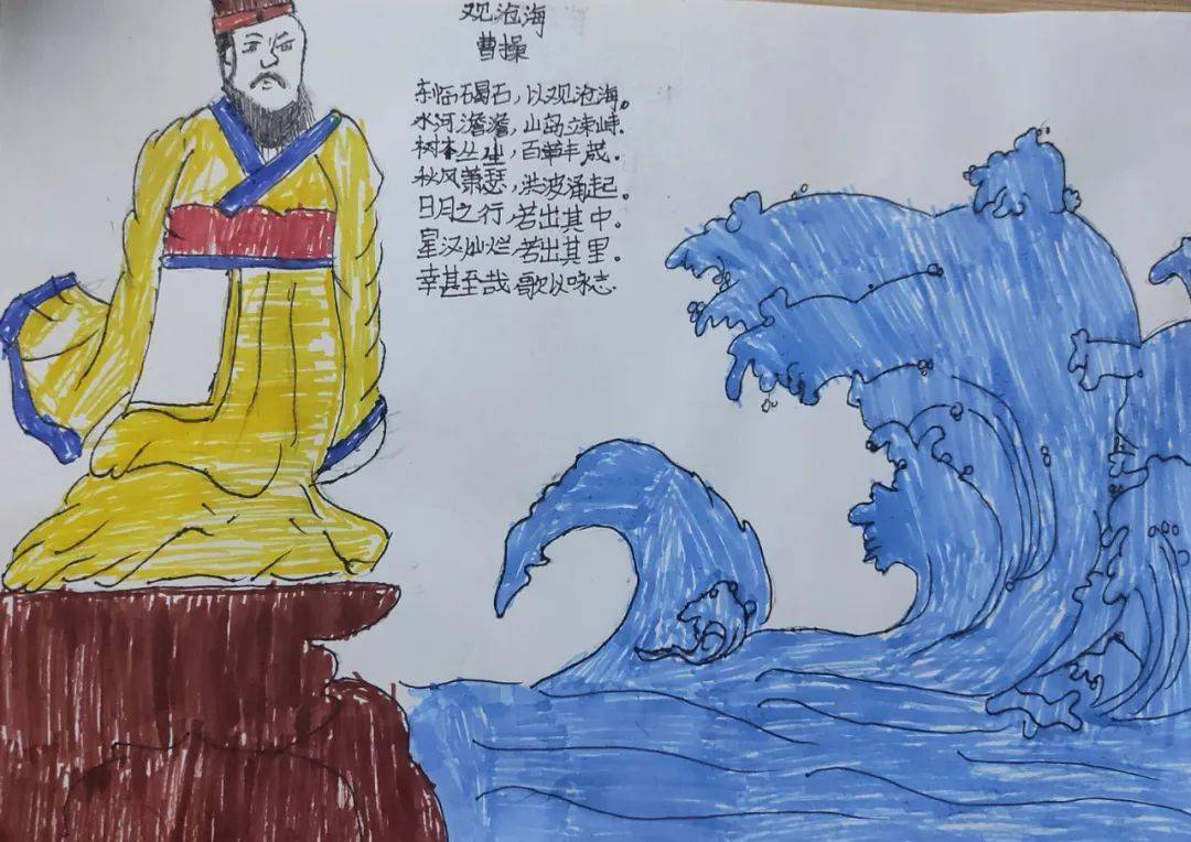 观沧海画成一幅画图片