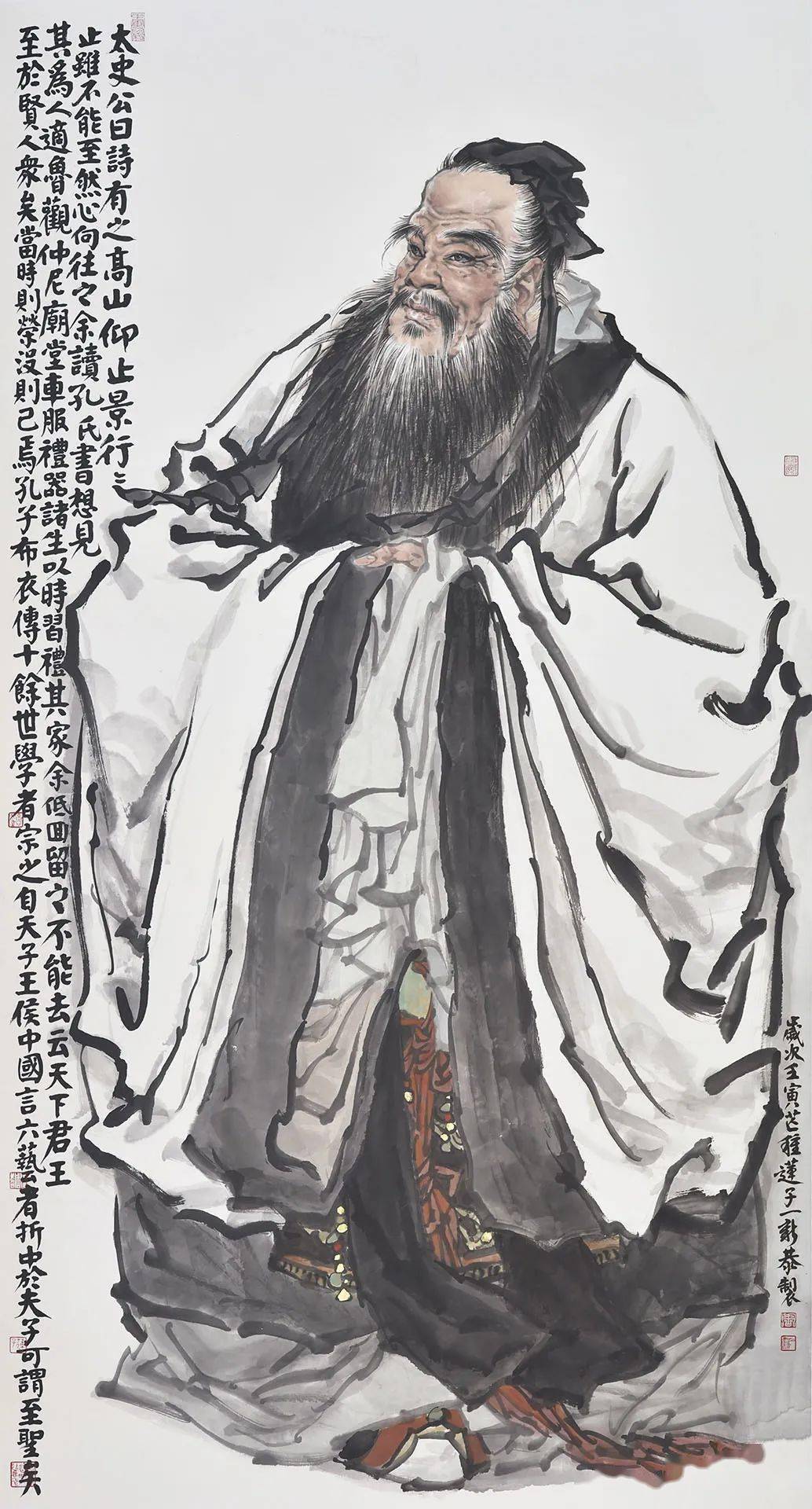 周一新 《孔子》180cm×96cm杨华 李梦阳七律《秋望》 180cm×96cm李