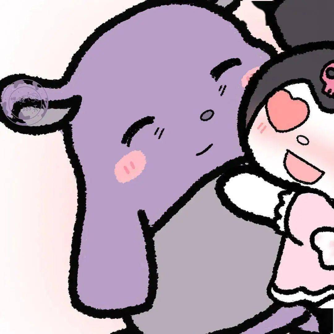 紫色调的卡通情侣头像图片