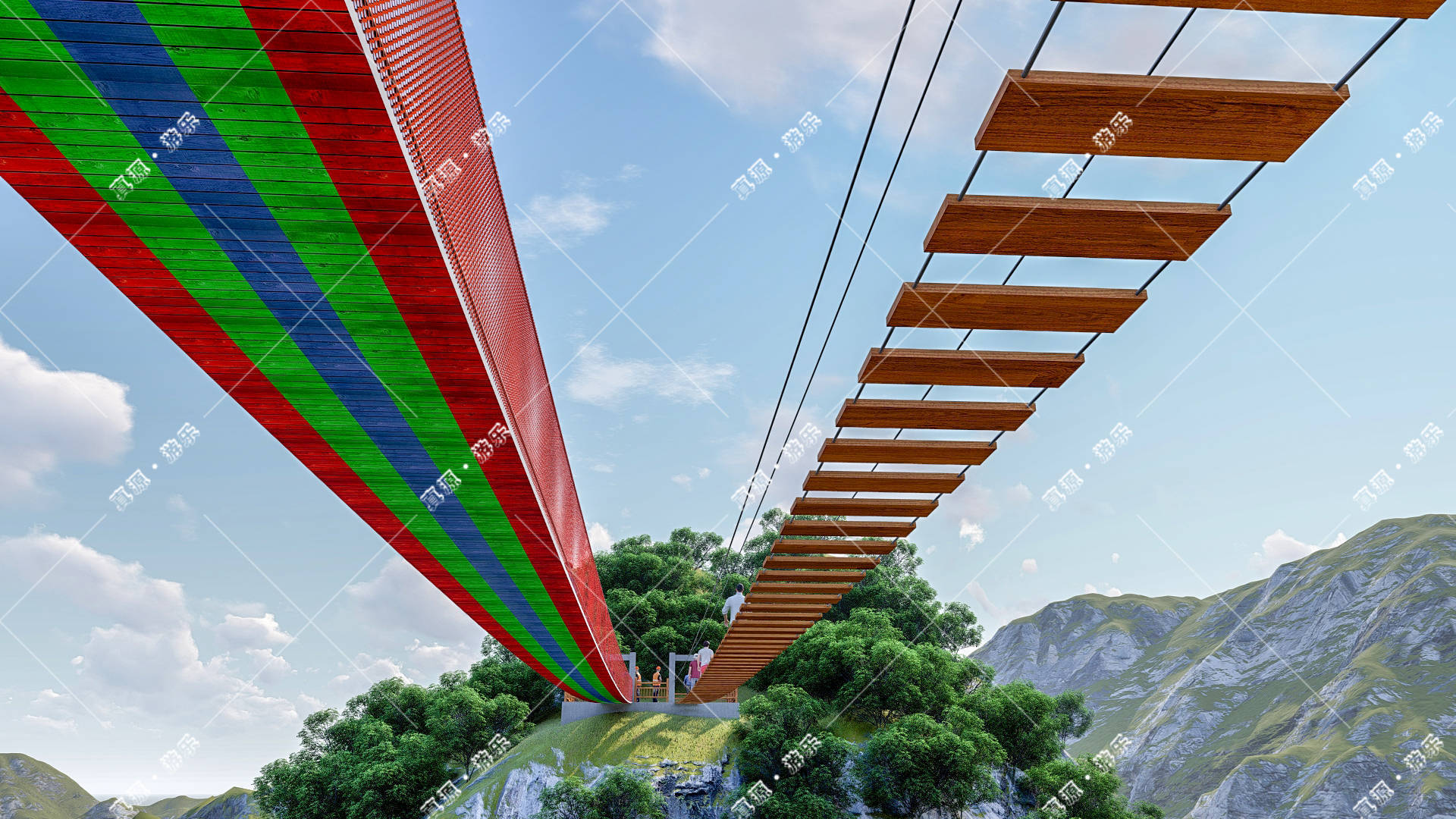 木质吊桥——感受自然的魅力_游客_项目_钢丝绳