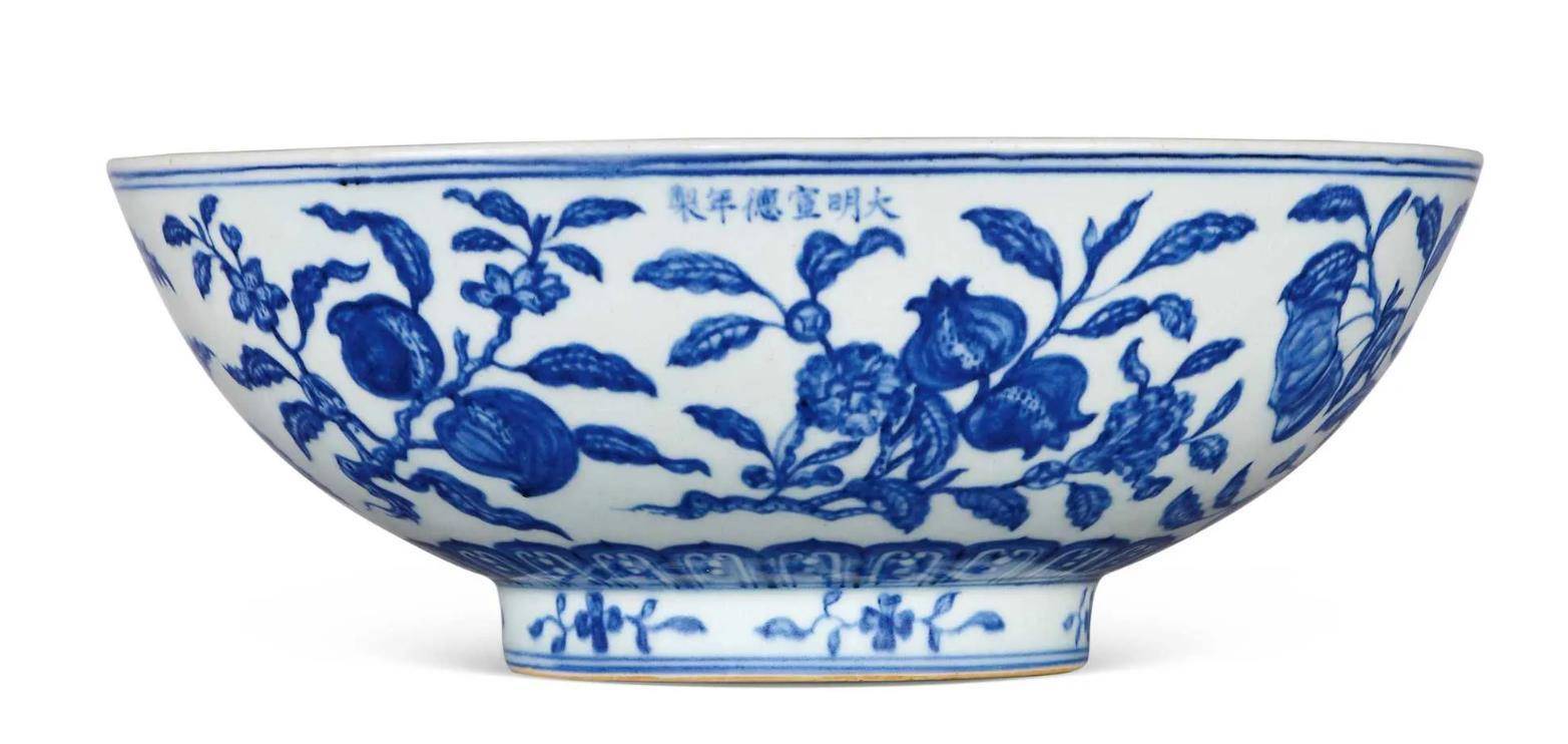 北京保利拍卖回顾:明宣德青花折枝花果纹大碗1150万元成交_装饰_玫茵