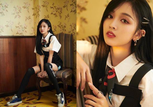 吴宣仪学院风造型来袭!