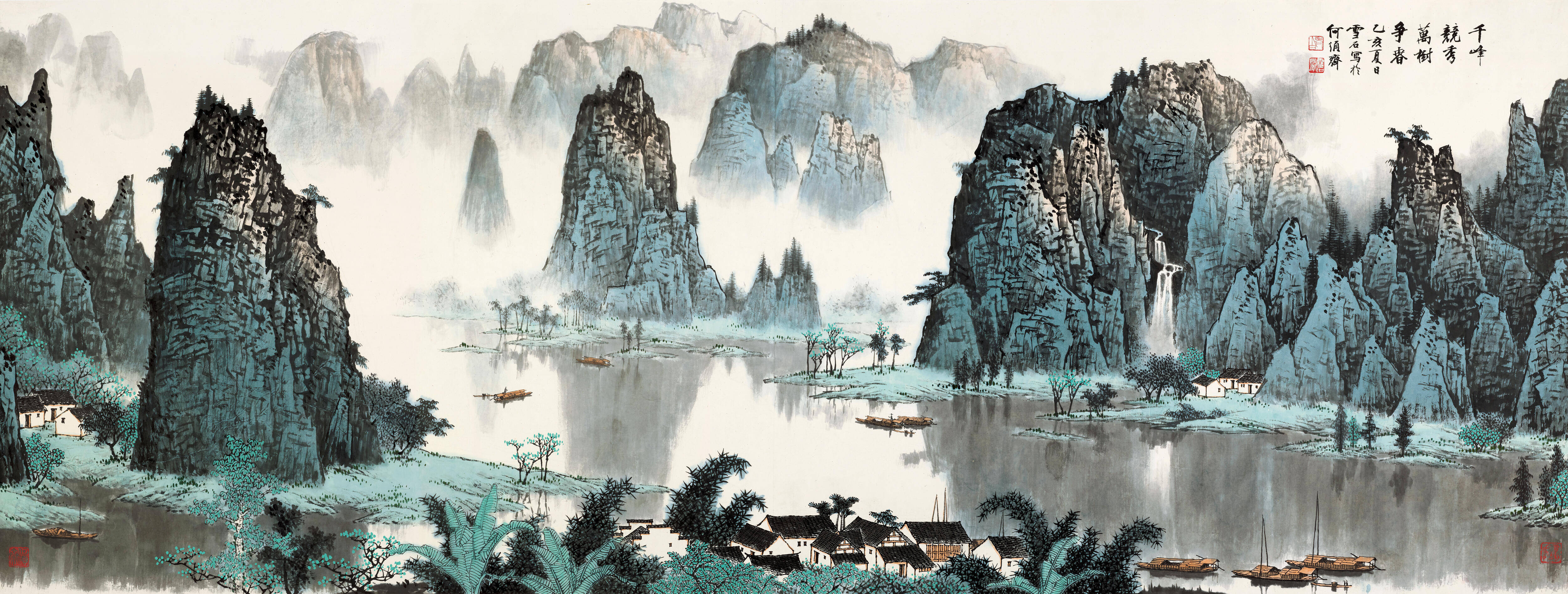 中国近代山水画家是谁图片