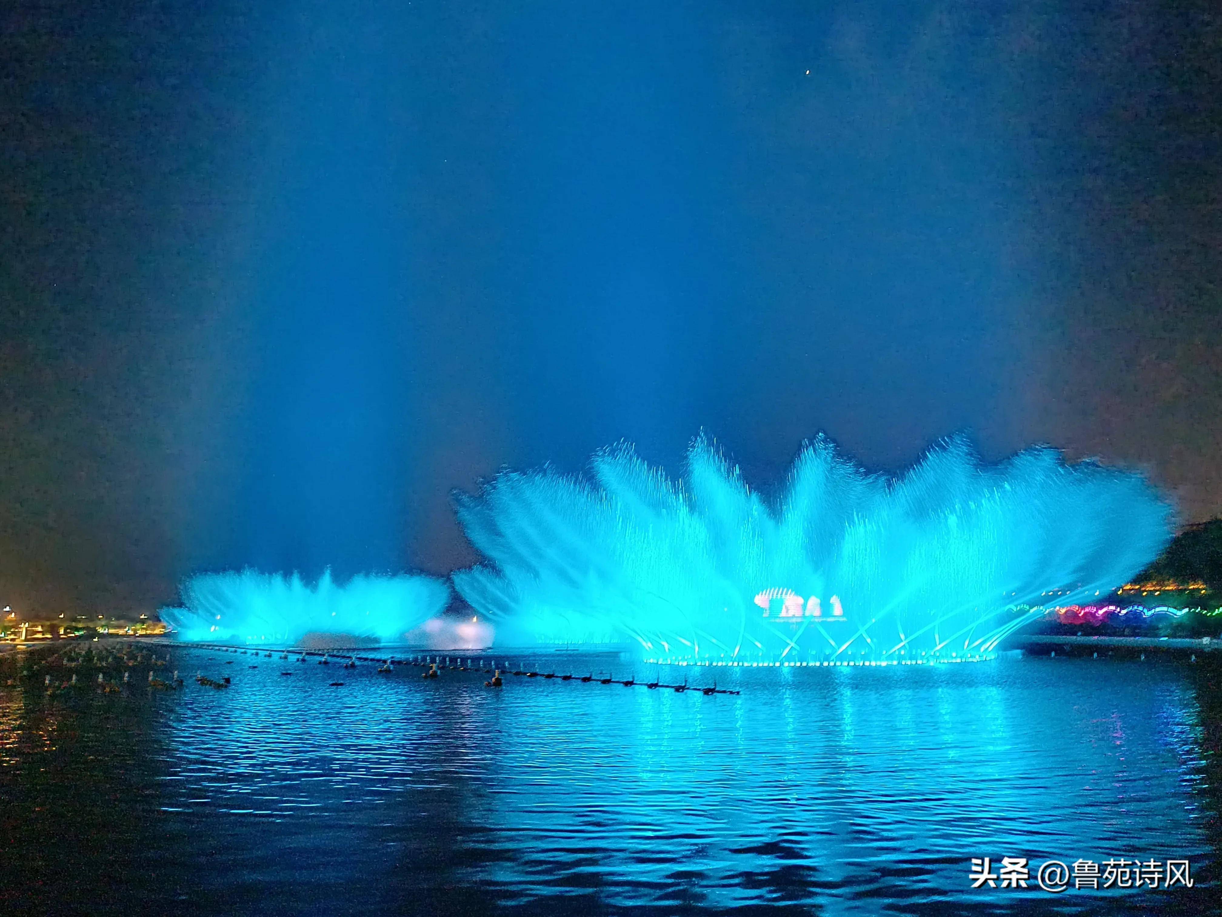 泰安西湖的音乐喷泉