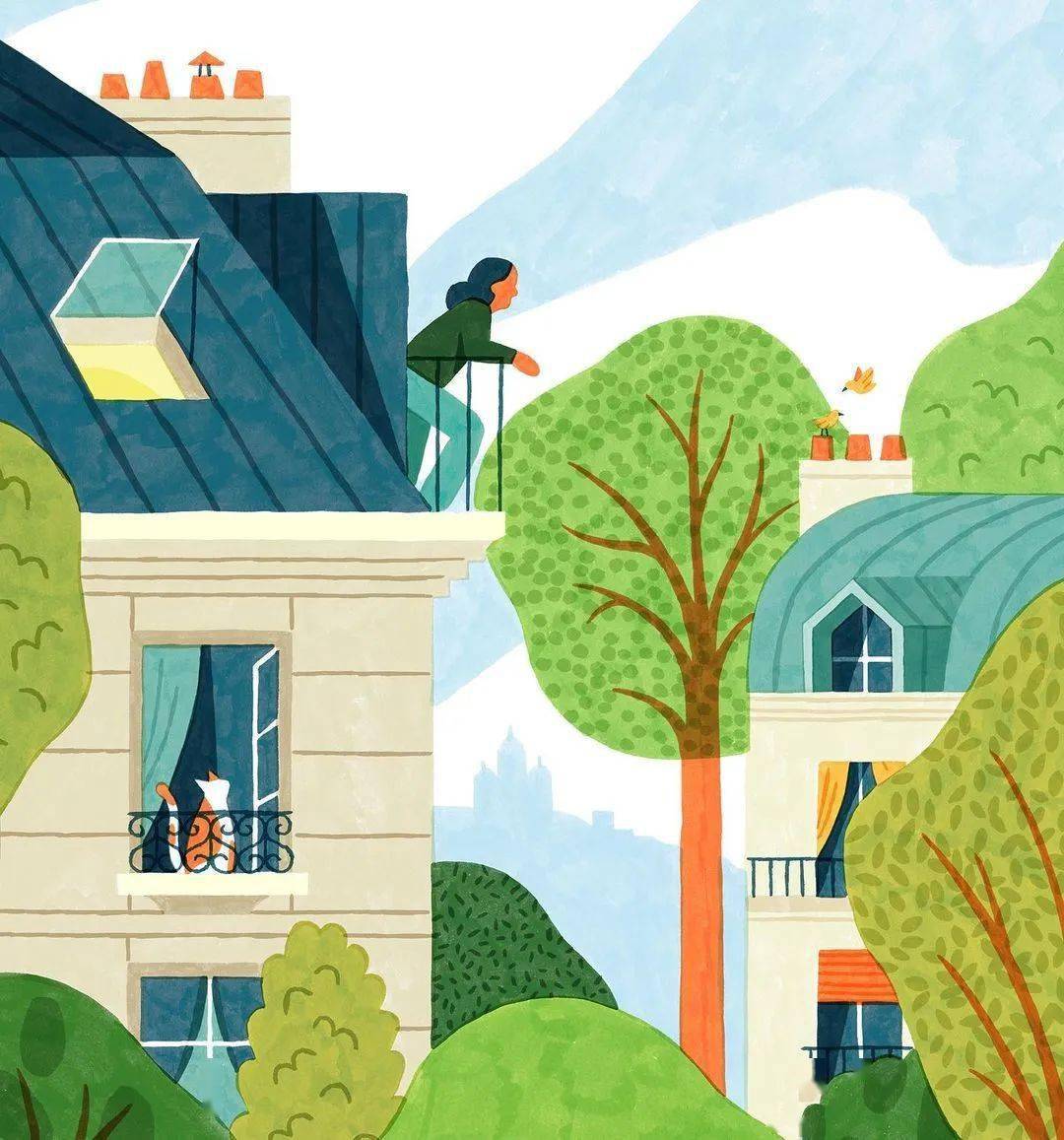 法国插画师carole barraud的扁平风插画_在线_作品_铅笔