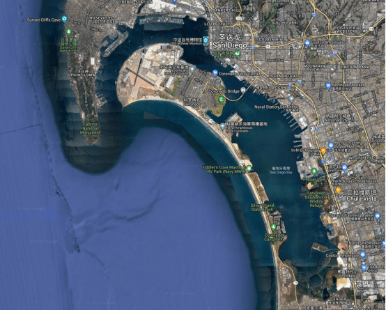 太平洋舰队和大西洋舰队的母港,卫星地图看美国两大海军基地航母_高清
