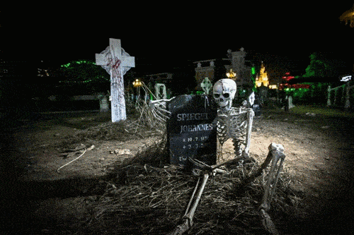 玩转三大沉浸式鬼屋,摩天轮!_南瓜_惊悚_骷髅