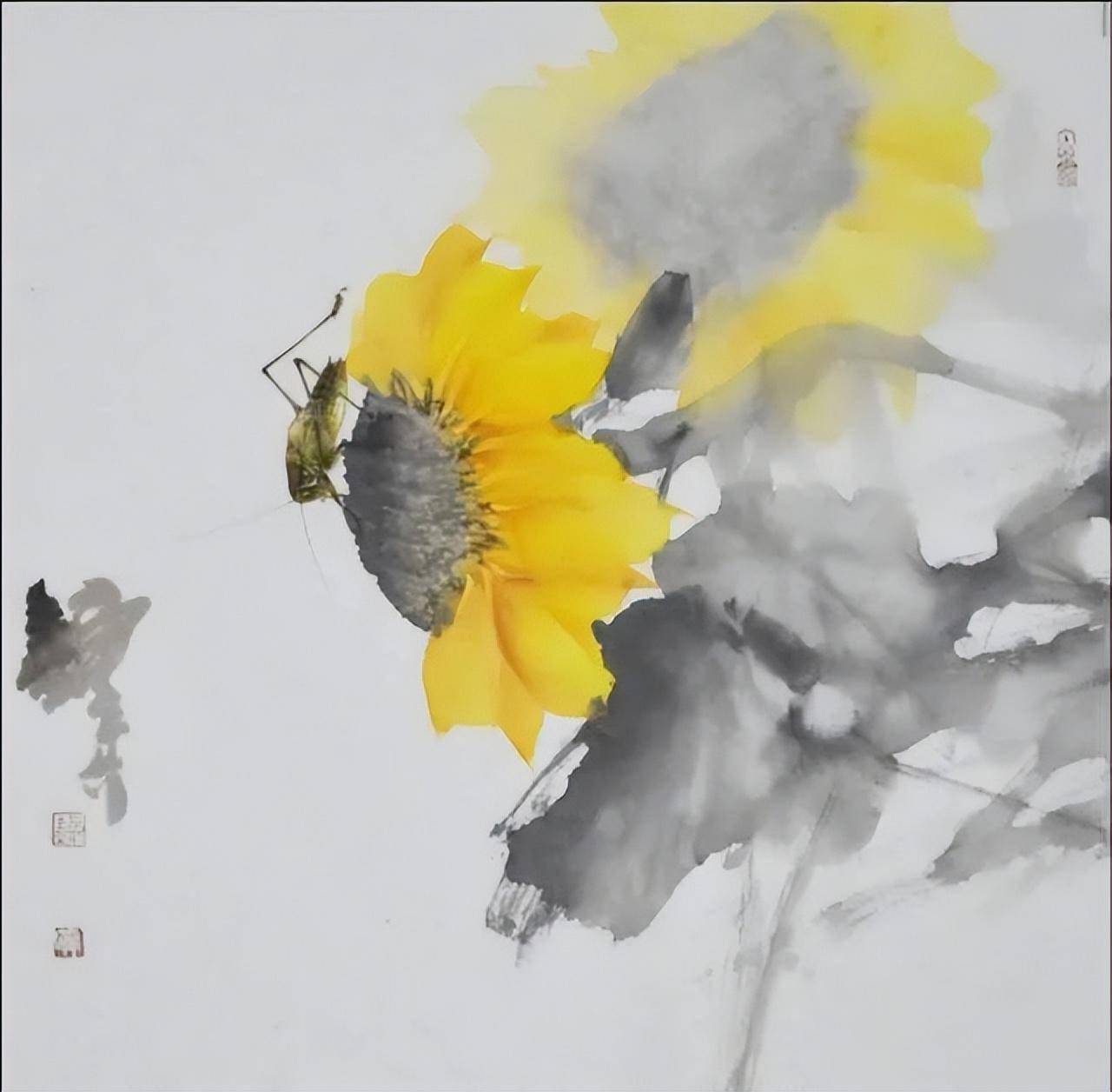 格调清雅|钟真 绝美水墨荷花小鸟_作品_翠鸟_荷叶