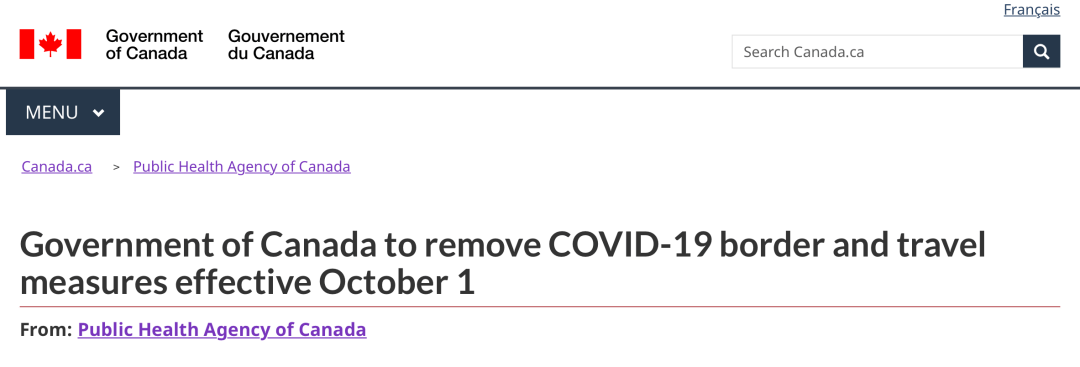 10月1日起 加拿大解除所有新冠肺炎入境限制