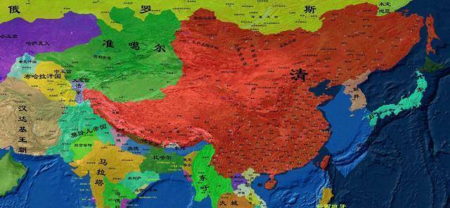 清朝时期世界地图图片