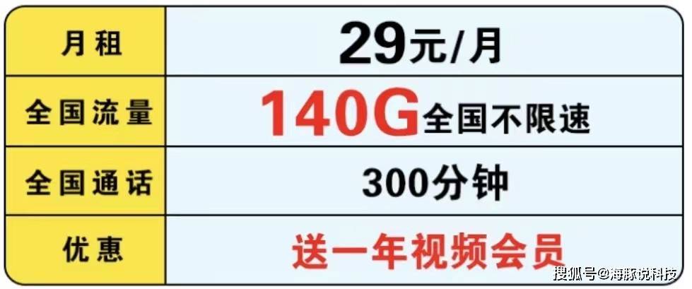 29元月租+140G大流量+300分钟+送1年视频VIP，中国移动爆发了！