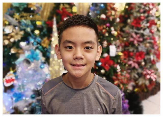 罕见露面的小儿子元宝,今年11岁了.