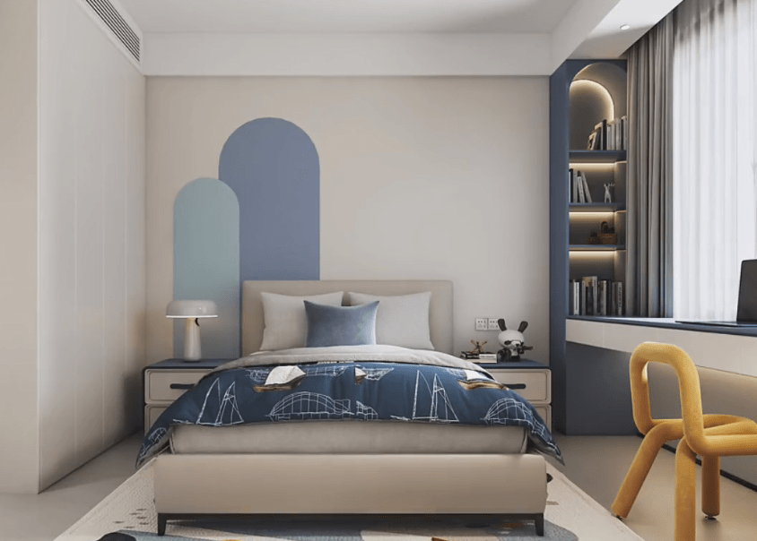 卧室床背景的4种做法!_颜色_乳胶漆_床头