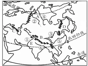 亚洲地图手绘图片