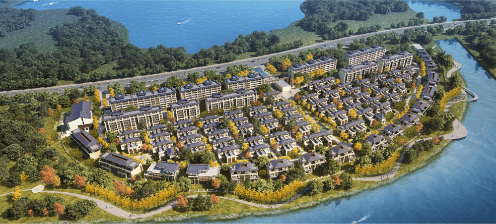 搜狐网苏州站【官网报道】盛泽湖正南一线湖景,稀缺合院240-310平 湖