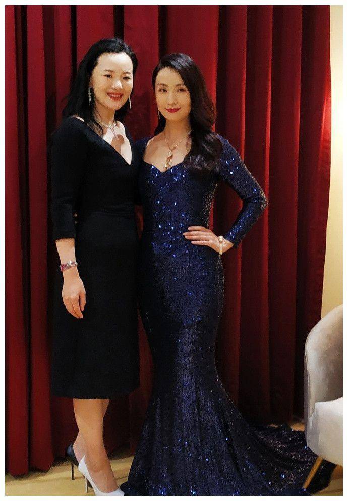 陶虹越老越有韵味,一袭鱼尾亮片裙slay全场,这腰臀女星里少见_陶红