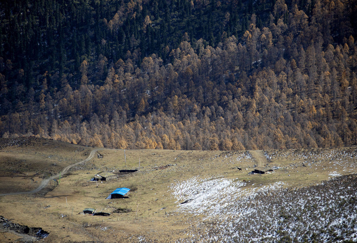 金川縣通往情人海風景區,要翻越的雪山,海拔4800米,雪山保存了最原