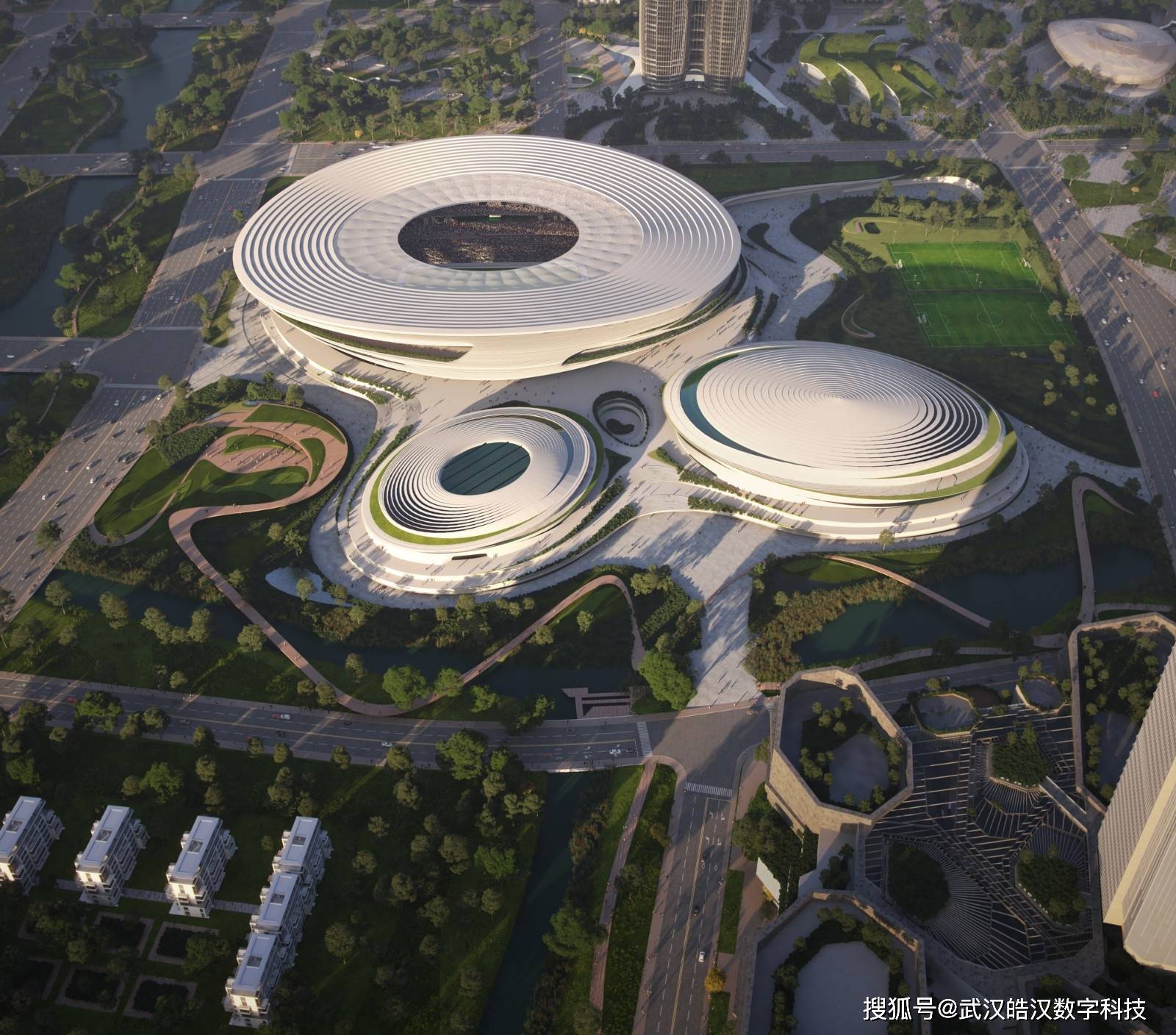 【概念设计】杭州未来科技文化中心国际体育中心效果图_空间_场馆