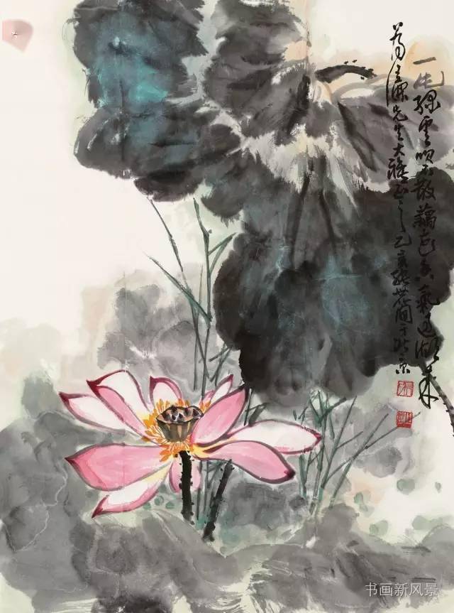 张世简荷花作品张世简(1926-2009),现当代著名花鸟画家.