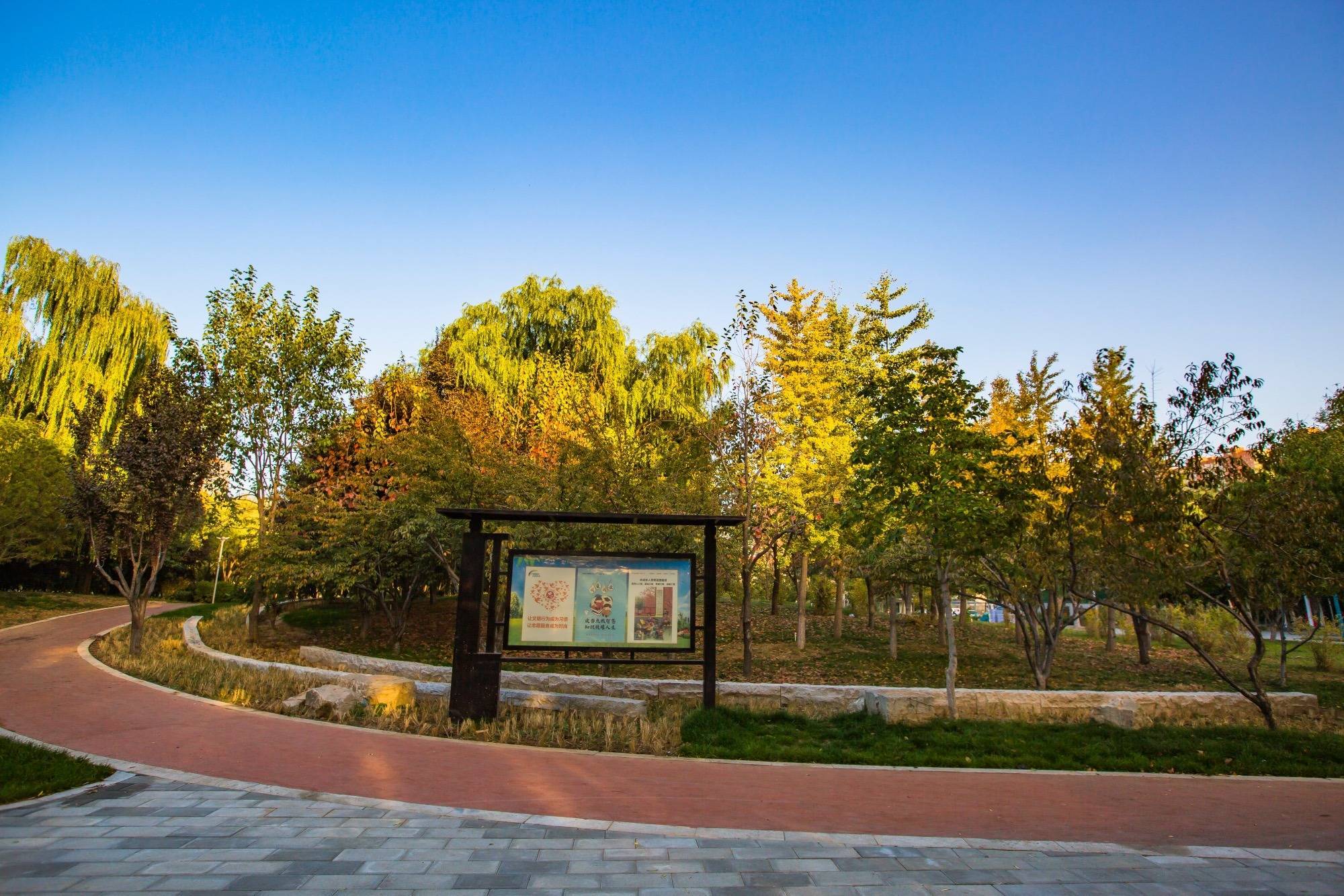 石家庄东二环有一座枫华园,秋天风景秀美,是休闲健身的好去处_公园