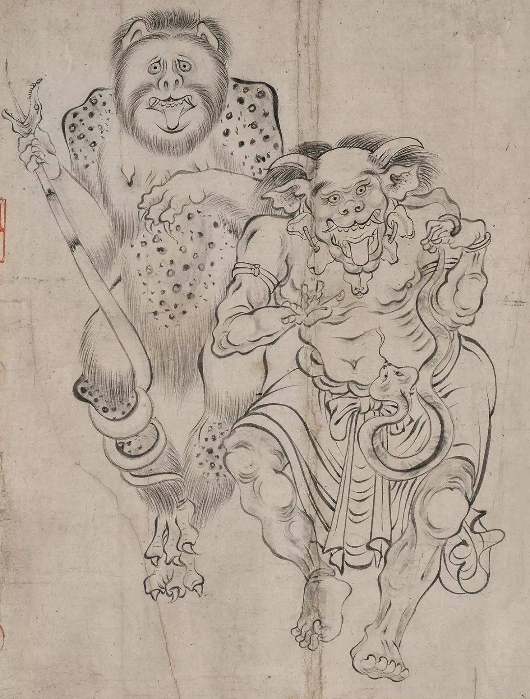 吳道子 人物 唐吴道子天王送子图局部（二） 日本大阪市立美术馆